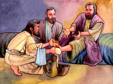 jesus washing feet clipart